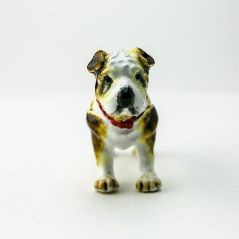 Front view of cute French Bulldog plush toy with detailed face