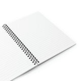 Interior view of the lined pages in the spiral-bound dog pattern notebook