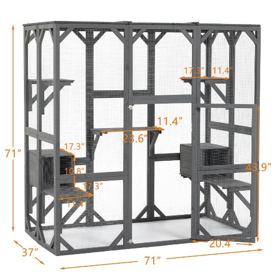 Large Outdoor Wood Cat House