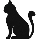 Minimalist black cat-shaped metal décor for wall hanging – side profile view