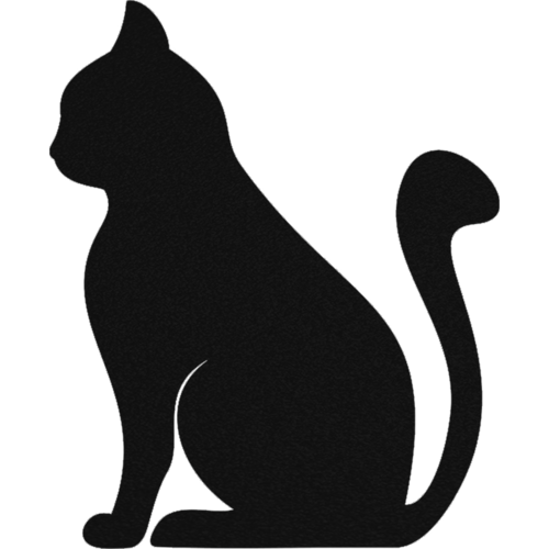 Minimalist black cat-shaped metal décor for wall hanging – side profile view
