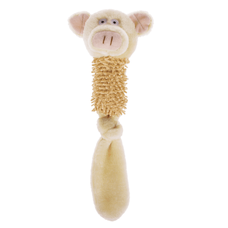 Stuffed monkey plush dog toy with long tail and soft texture