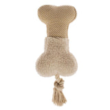 Mini bone-shaped plush toy for dogs with tassels for chewing fun
