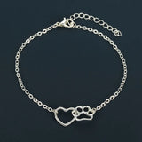 Adjustable Paw Charm Bracelet - Zinc Alloy Pet Lover Gift, Lobster Clasp