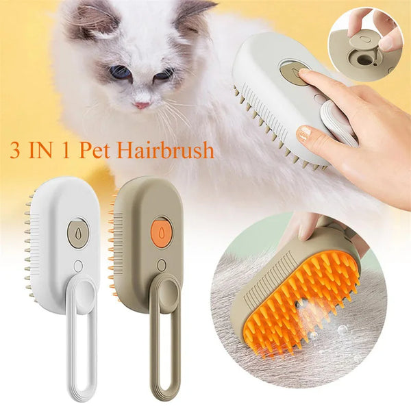 3 in 1 Pet Electric Cat Cleaning Massage Steam Spray Brush