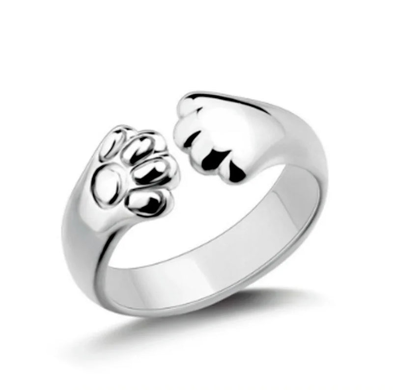 Bear Paw Open Ring - Adjustable Trendy Jewelry for Everyday Wear