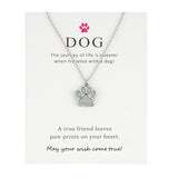 Glow-in-the-Dark Paw Necklace – Zinc Alloy Pet Lover Gift, 45cm