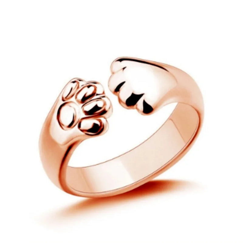 Bear Paw Open Ring - Adjustable Trendy Jewelry for Everyday Wear