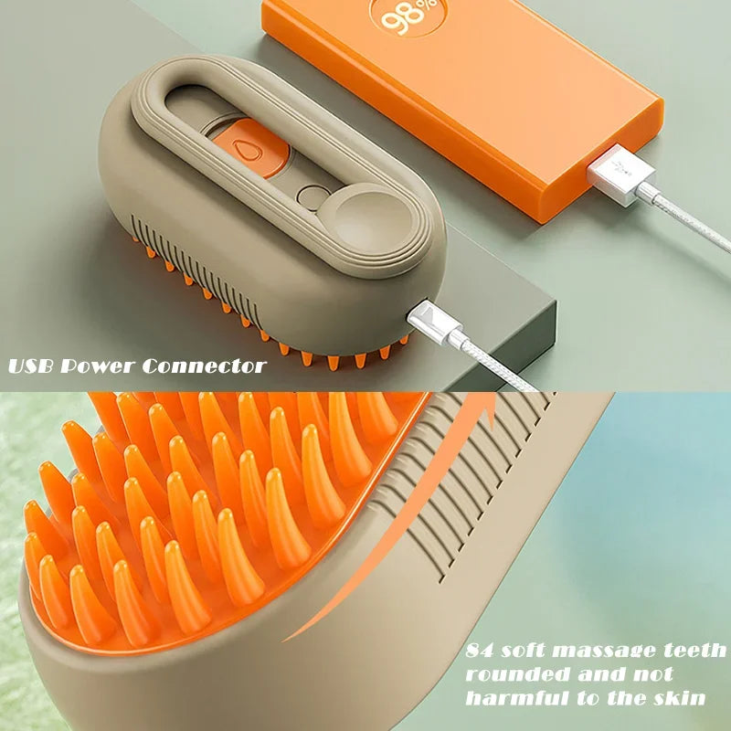 3 in 1 Pet Electric Cat Cleaning Massage Steam Spray Brush