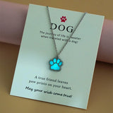 Glow-in-the-Dark Paw Necklace – Zinc Alloy Pet Lover Gift, 45cm
