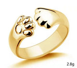 Bear Paw Open Ring - Adjustable Trendy Jewelry for Everyday Wear
