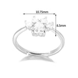 Paw Print Zircon Ring – Sterling Silver Pet Lover Jewelry, Size 7