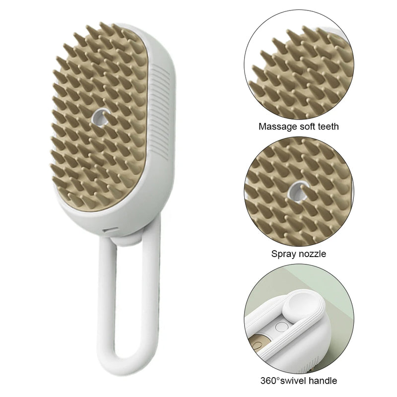 3 in 1 Pet Electric Cat Cleaning Massage Steam Spray Brush