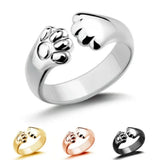 Bear Paw Open Ring - Adjustable Trendy Jewelry for Everyday Wear