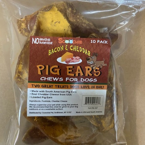 Bacon & Cheddar Loaded Pegable Pig Ears Chew