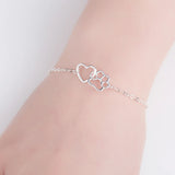 Adjustable Paw Charm Bracelet - Zinc Alloy Pet Lover Gift, Lobster Clasp