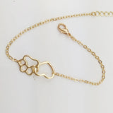 Adjustable Paw Charm Bracelet - Zinc Alloy Pet Lover Gift, Lobster Clasp