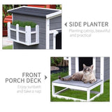 wooden cat house