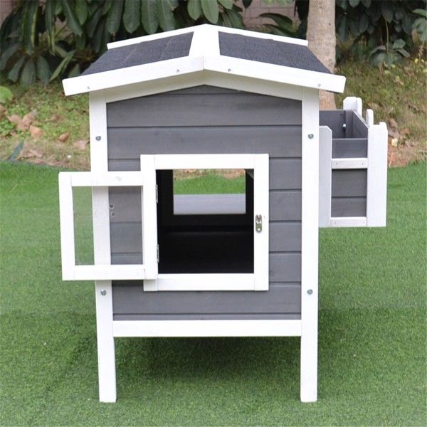 wooden cat house
