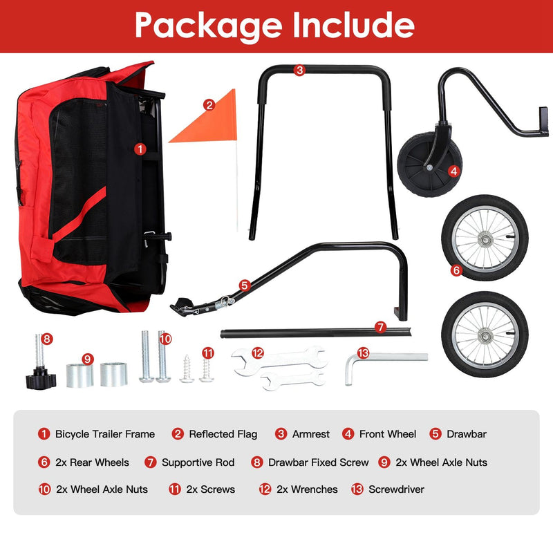 2-in-1 pet bike trailer and stroller