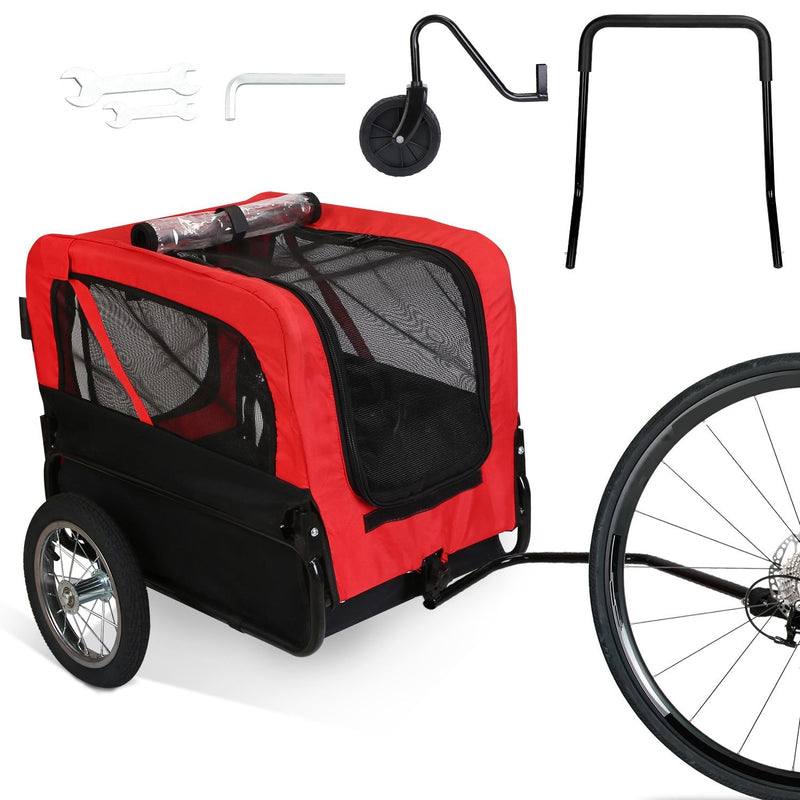 2-in-1 pet bike trailer and stroller