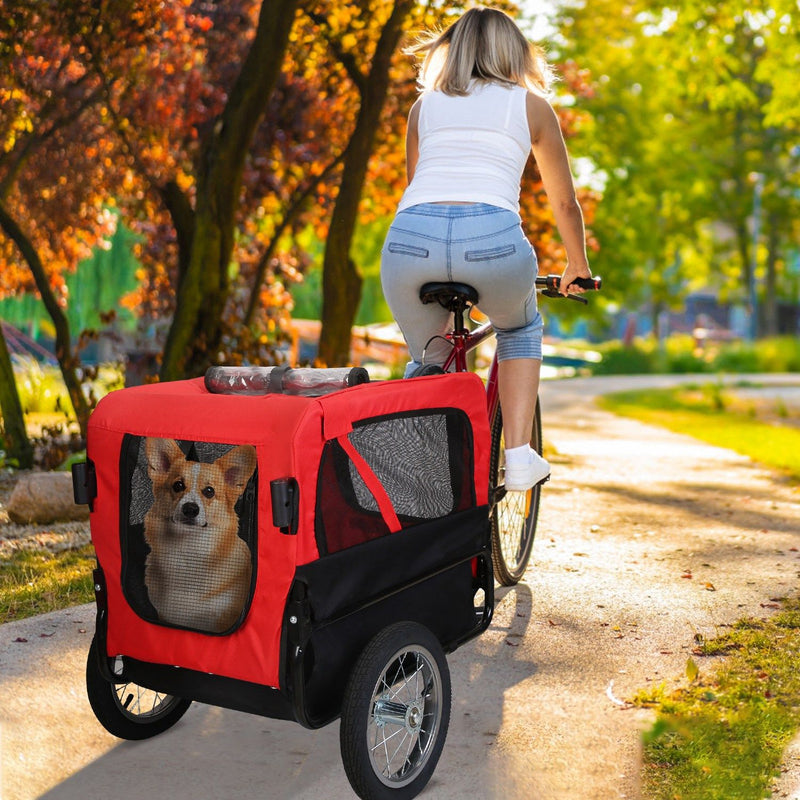 2-in-1 pet bike trailer and stroller