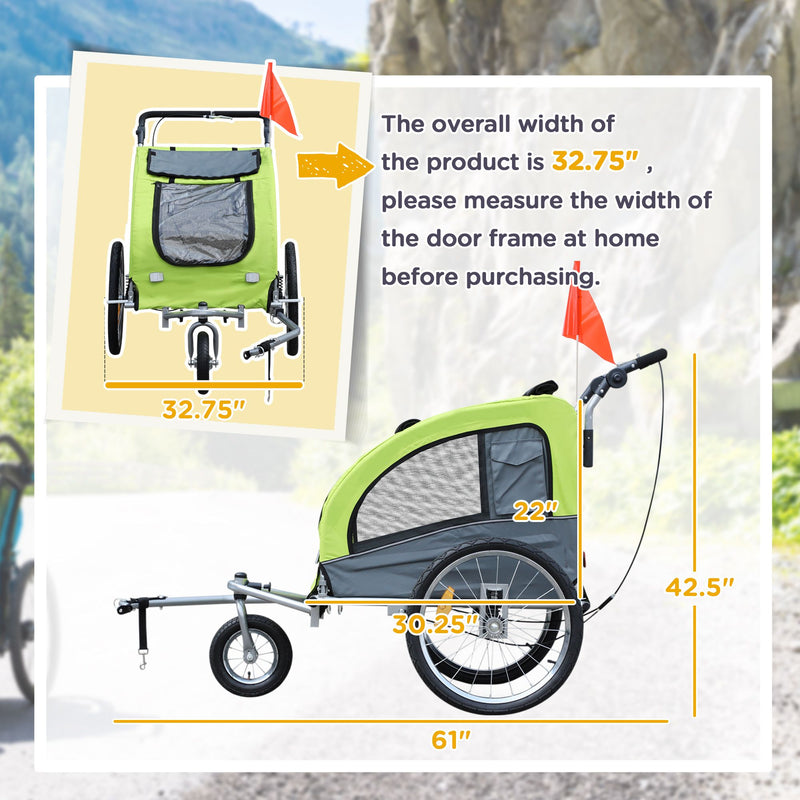 2-in-1 dog bike trailer