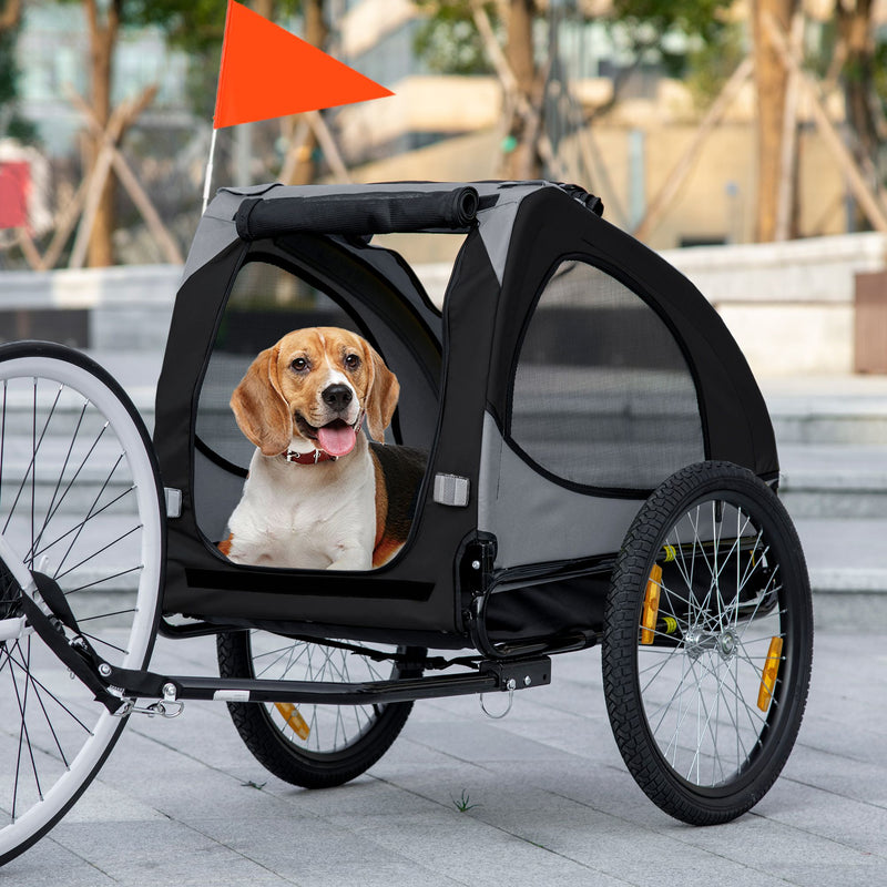 dog bicycle trailer with reflectors