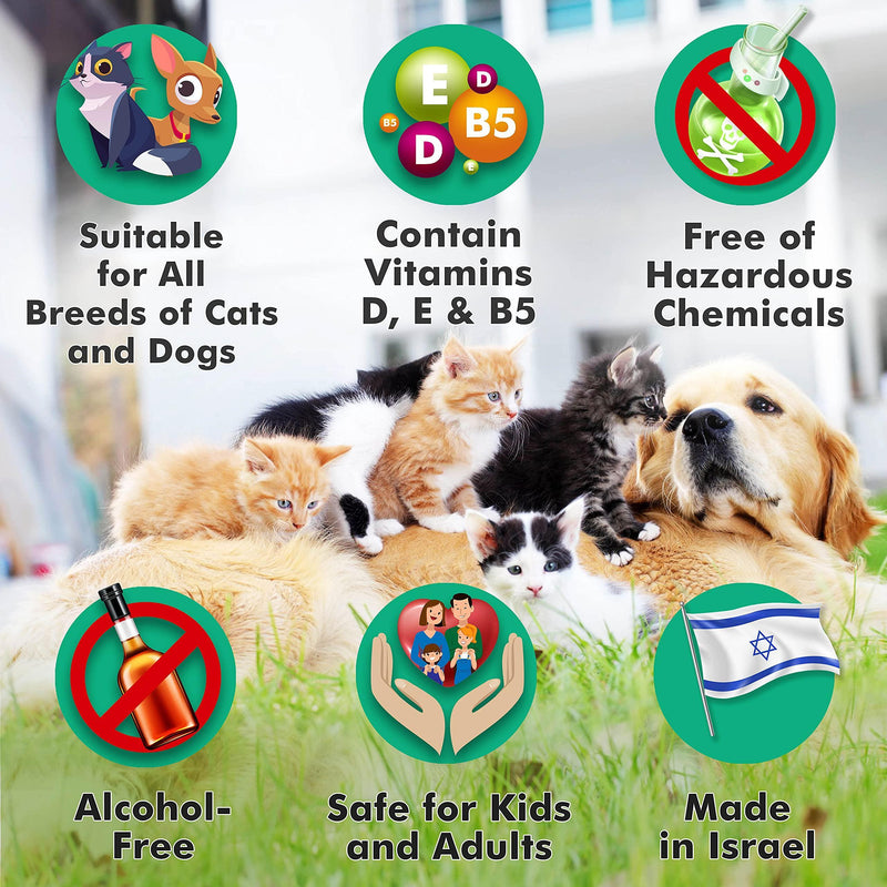Icons and text highlighting the wipes as sulfate-free, paraben-free, and safe for all breeds and sizes